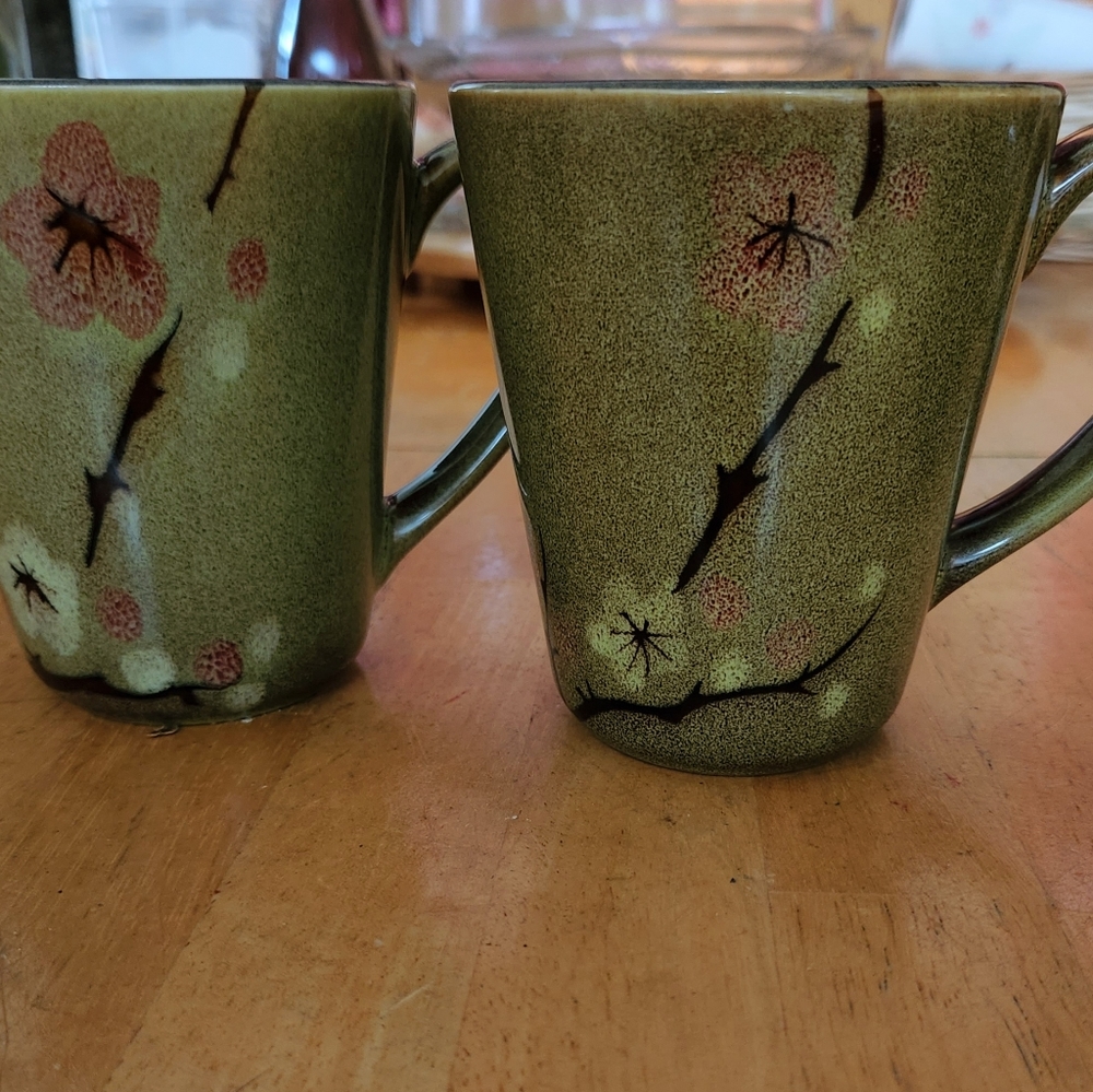 Set of 2 Pier 1 importsTranquil Gold Coffee Mugz